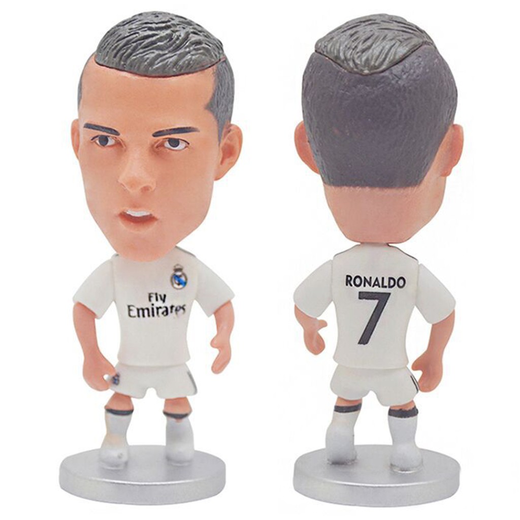 [Figure&Toy]Cute Cartoon Football Star Figure Ronaldo Messi Salah Model Toy Car Ornaments