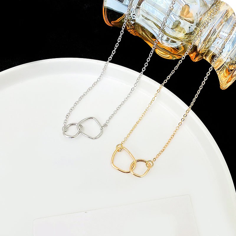 Dây chuyền hai mặt thiết kế đơn giản phong cách Hàn Quốc
