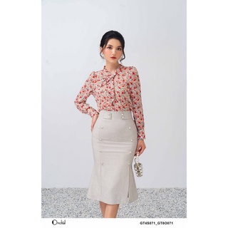 Chây váy đuôi cá cạp cao đính ngọc sang trọng- Chất đũi xước cao cấp Orchid GT8O071