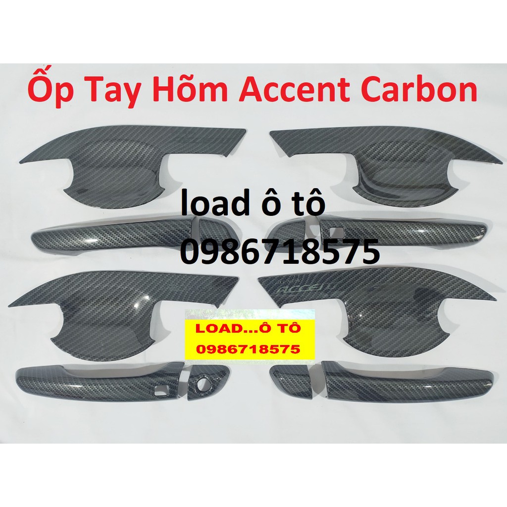 Ốp Tay Hõm Cửa Xe Huyndai Accent 2022-2018 Vân carbon Cao Cấp