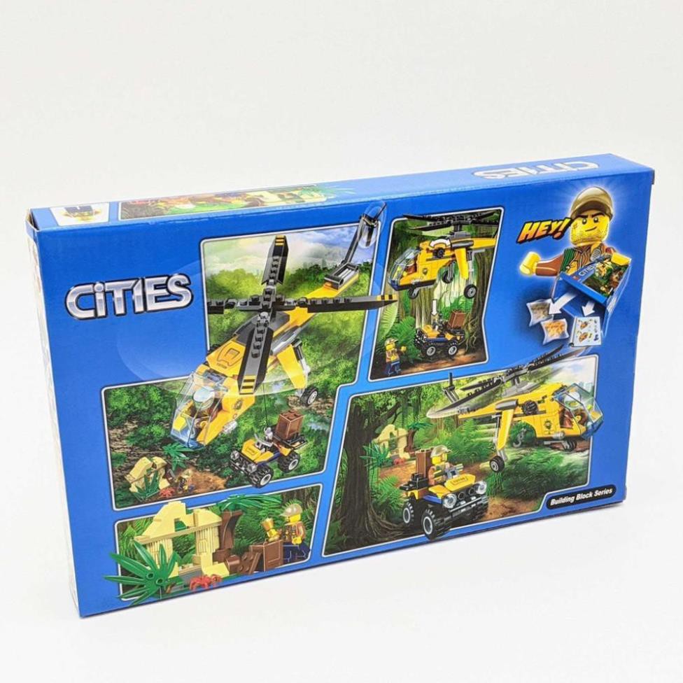 [Khai trương giảm giá] Bộ LEGO CITIES - Lắp ráp trực thăng thám hiểm rừng rậm - 216 miếng