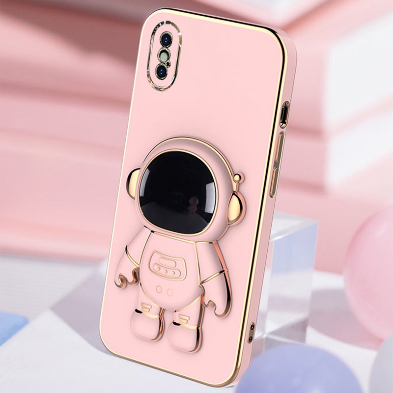 Ốp điện thoại KOOSUK dẻo họa tiết phi hành gia có giá đỡ thích hợp cho iPhone X XR XS Max 6 6S 7 8 Plus