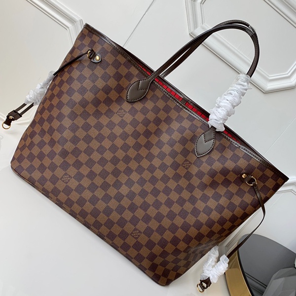 Thời trang cặp Túi Xách đeo Louis Vuitton Neverfull MM bag Damier Ebène Canvas