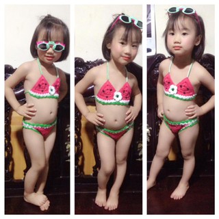 BIKINI CROCHET CHO BÉ GÁI.