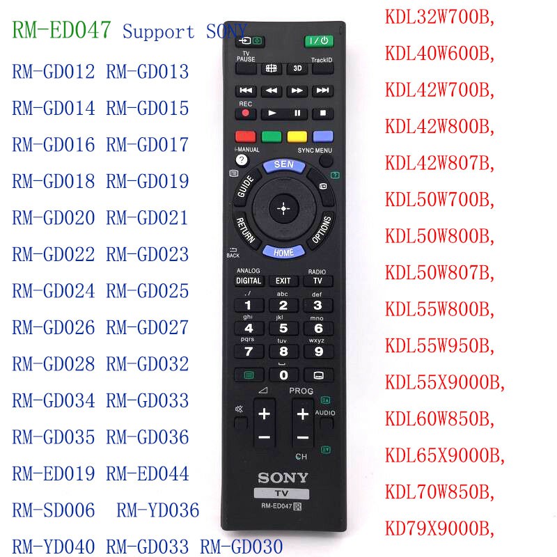 Điều khiển từ xa TV LCD LED Sony RM-ED047, RM-GD030 tương thích với RM-GD033 RM-GD010 RM-GD011 RM-GD