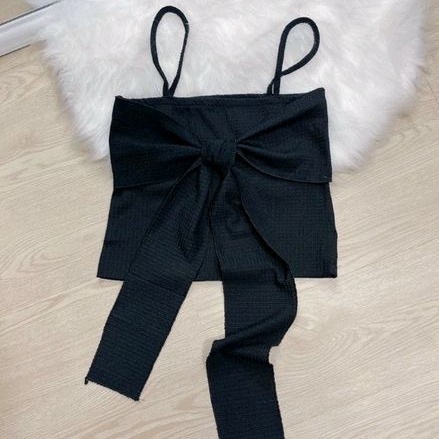 Áo 2 dây nơ Vải Xốp có giãn (KÈM HÌNH THẬT)