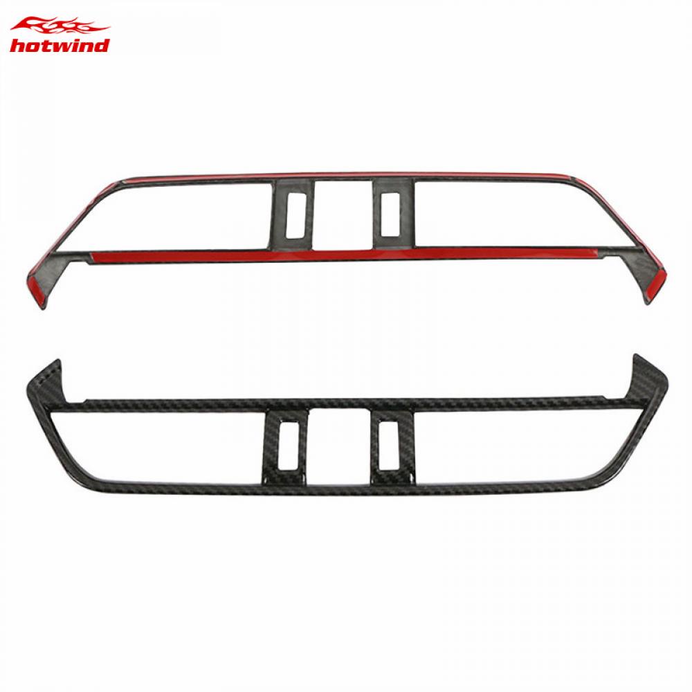 Hw Miếng Dán Màu Bạc Họa Tiết Sợi Carbon Trang Trí Bảng Điều Khiển Máy Điều Hòa Cho Toyota RAV4 2019-2022 RAV 4 XA50