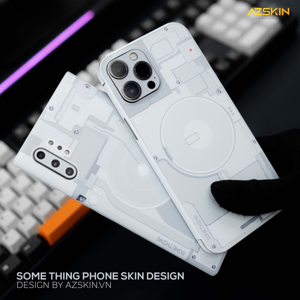 Miếng Dán Skin Nothing/Something Trắng Cho Mọi IPhone | Chất Liệu Film Chính Hãng, Bền Màu, Dán Full Lưng Viền Máy