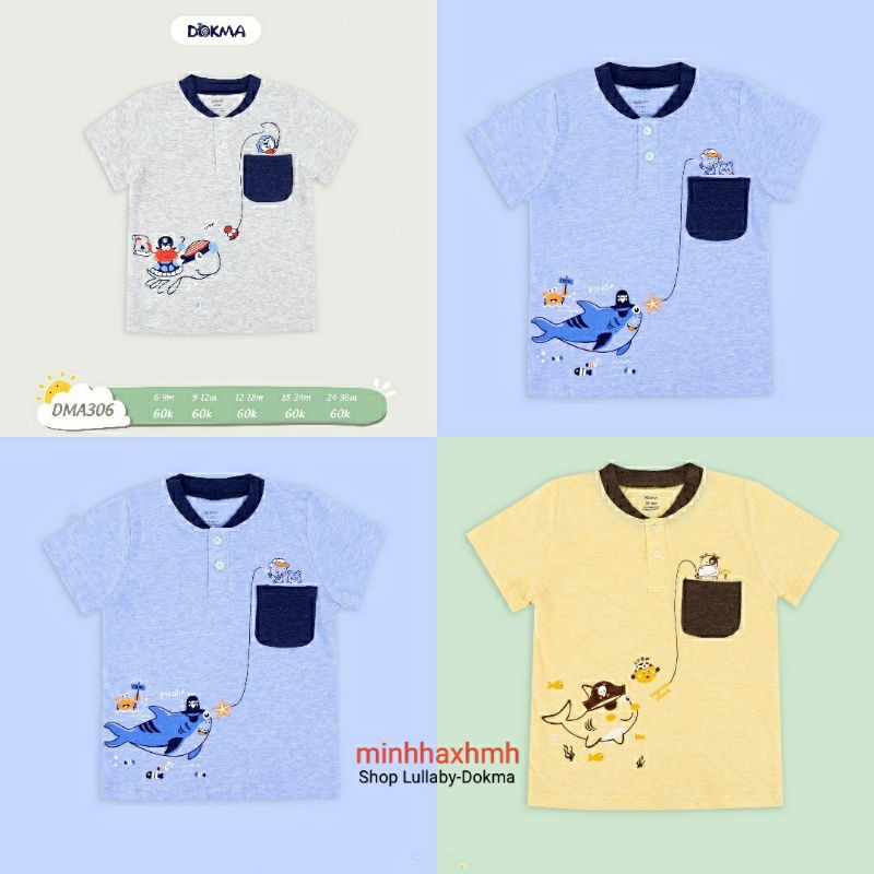 Áo cộc tay bé trai túi ngực – cotton hữu cơ siêu mềm mịn, mát, thoáng khí (6-36m)