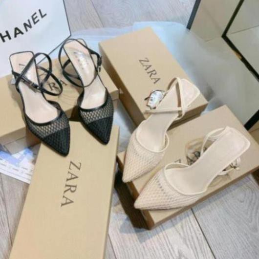 ( Bão Sale ) Sandal bít mũi zara lưới cao cấp có hộp ! NEW ⁶ ' .