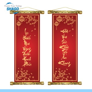 Tranh Liễng Chúc Tết Shago- Lộc Biếc Mai Vàng