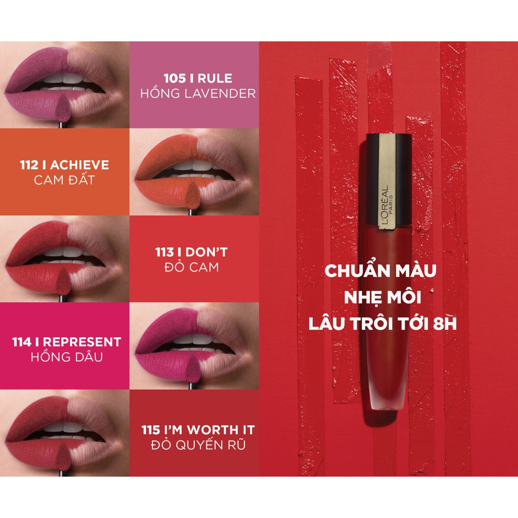 MUA 1 TẶNG 1 - Son kem lì L'OREAL Rouge Signature