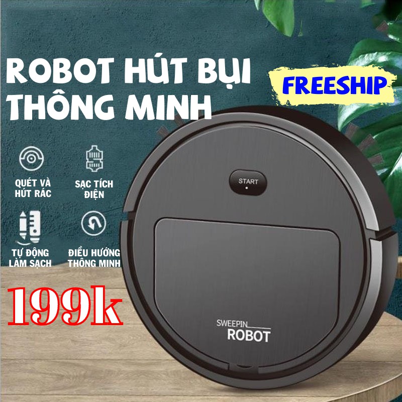 Máy Hút Bụi, Robot Hút Bụi Sàn Thông Minh Tự Động Làm Sạch Sàn Nhà PAPAA.HOME