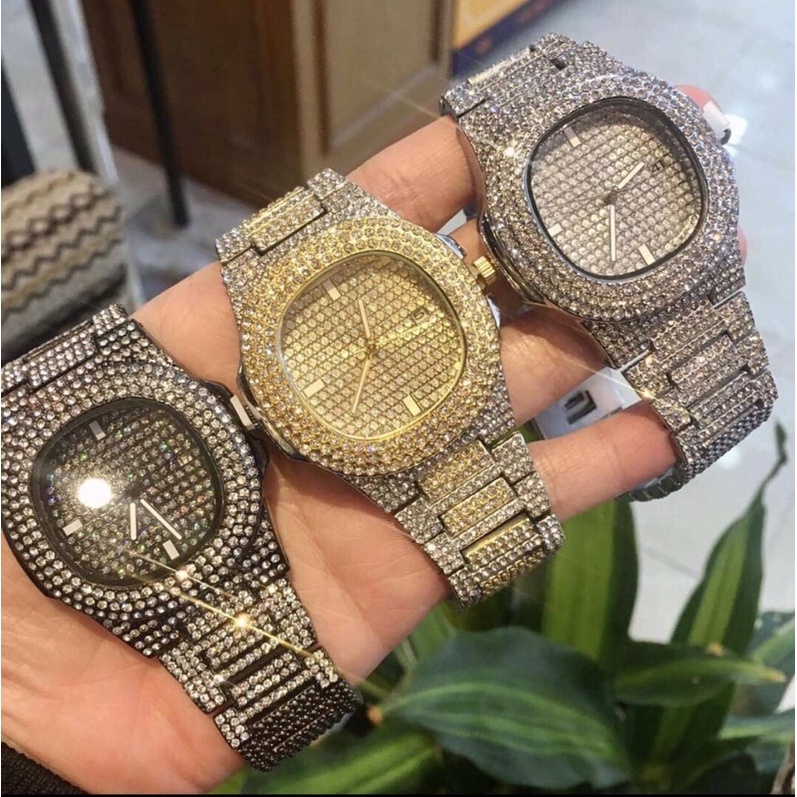 Đồng Hồ Đính Đá Cuban Cao Cấp
