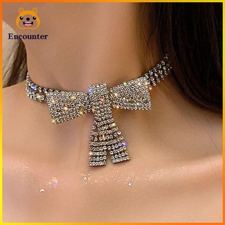 vòng cổ Choker Mặt Nơ Đính Đá Thời Trang Cho Nữ