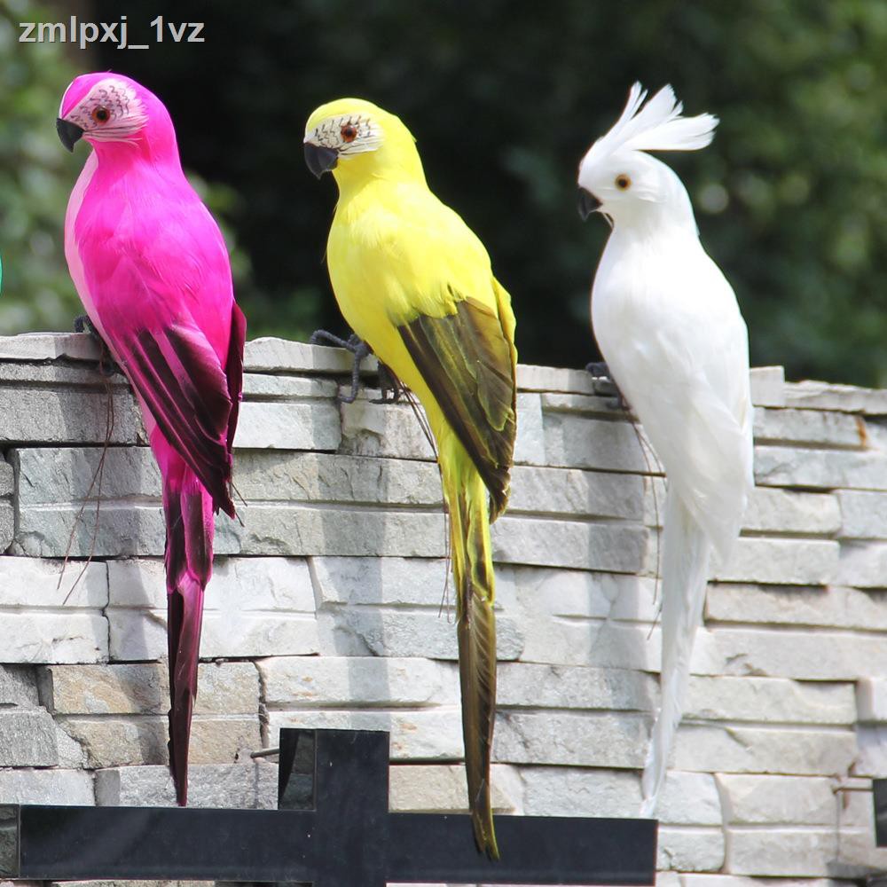 ☇ ❦✿✧35 cm mô phỏng trang trí vẹt Lông chim giả Macaw Bird Mặt dây chuyền Thủ công mỹ nghệ sân vườn trong nhà
