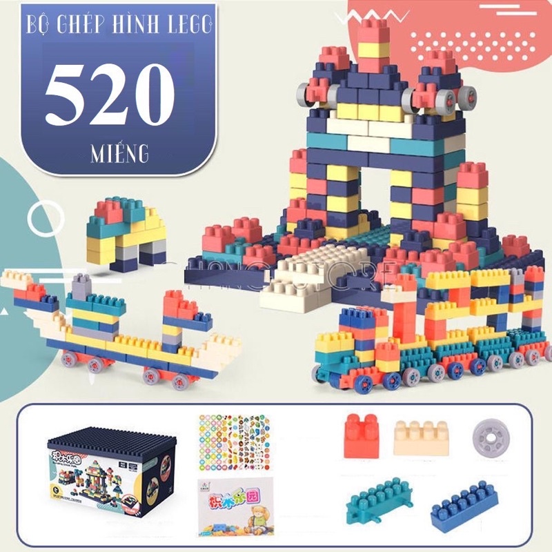 Bộ LeGo 520 chi tiết dành cho bé, thoả sức sáng tạo