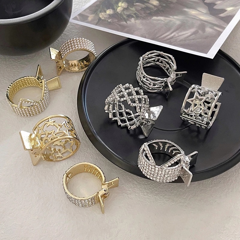 Kẹp Tóc Kim Loại Đính Đá Sang Trọng Cho Nữ