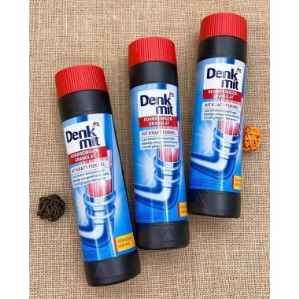 Bột thông cống DENKMIT 600gr - Thông tắc cống chậu rửa bát, bồn rửa mặt, nhà vệ sinh. [Hàng Đức]