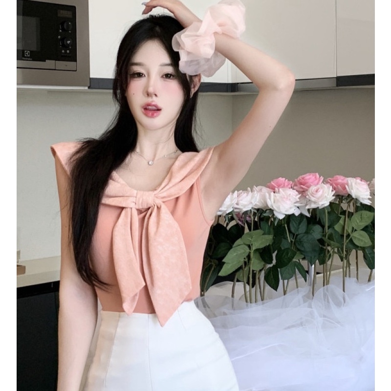 Áo Hai Dây Thắt Nơ Thời Trang Mùa Hè Quyến Rũ Cho Nữ