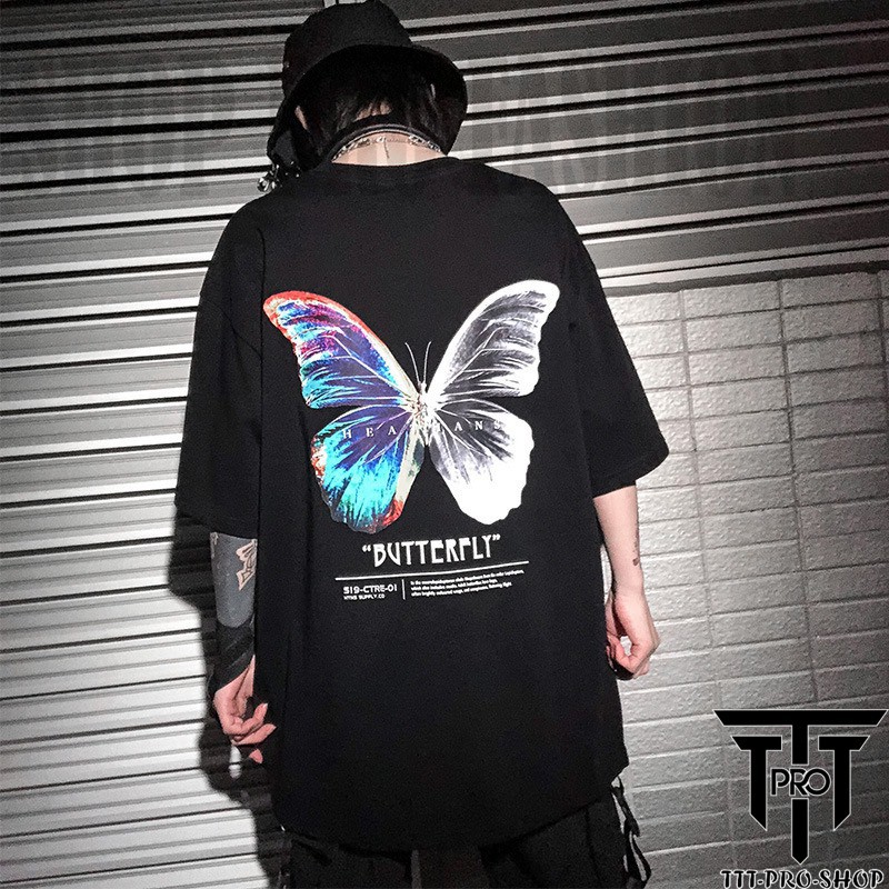 ÁO THUN Tay Lỡ in con bướm BUTTERFLY Form Rộng UNISEX TTT-PRO SHOP