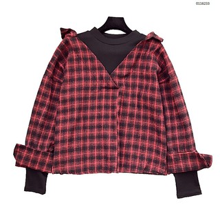 [ hàng order] sơ mi nữ giả cổ áo thun