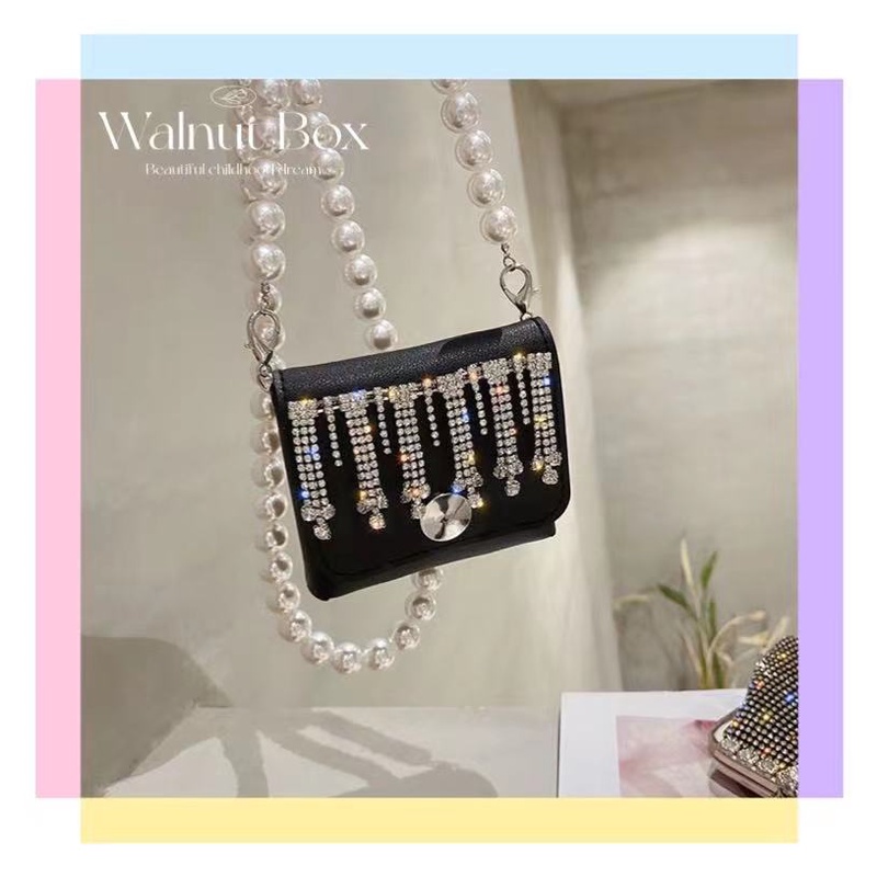 Túi Xách Mini Đính Đá Và Ngọc Trai Nhân Tạo Thời Trang Mùa Hè Hàn Quốc