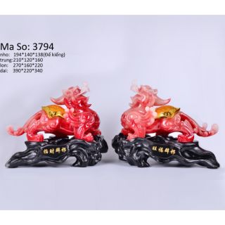 Cặp Đôi. Tỳ Hưu. Chiêu tài chiêu lộc. Dài 21cm