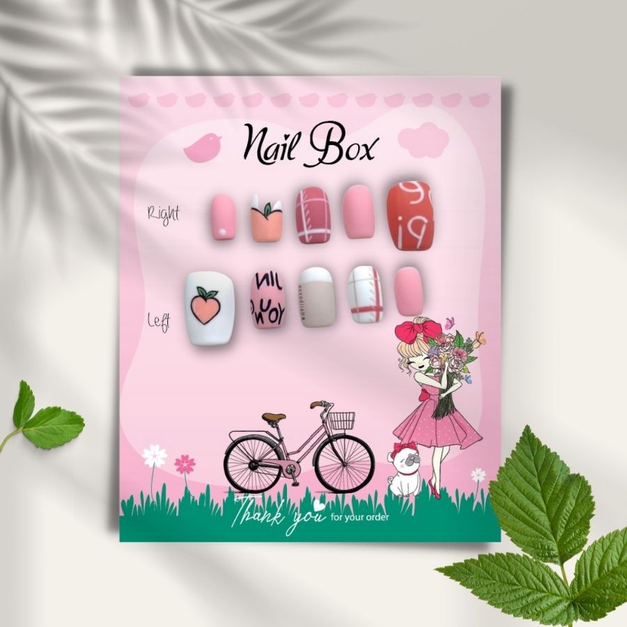 50 bìa Nail box giấy gắn móng tay giả giá rẻ, Giấy dày cán màng chống thấm nước - in 2 mặt