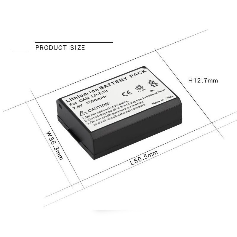 Pin LP-E10, Cho Máy Ảnh Canon Li-ion 7.4V 1500mAh