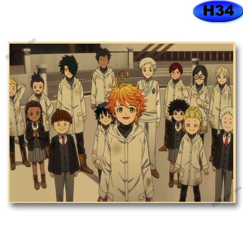 Poster Giấy Kraft Treo Tường Trang Trí In Hình Anime HD Phong Cách Retro