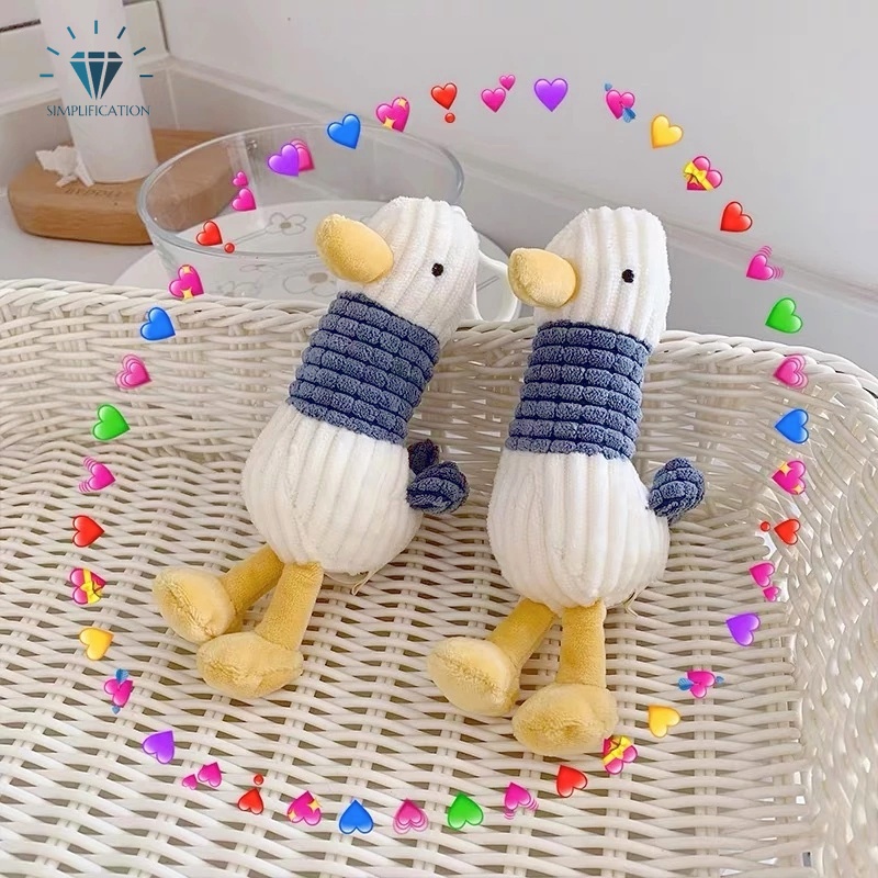 Móc khóa hình vịt nhồi bông có 3 màu dễ thương