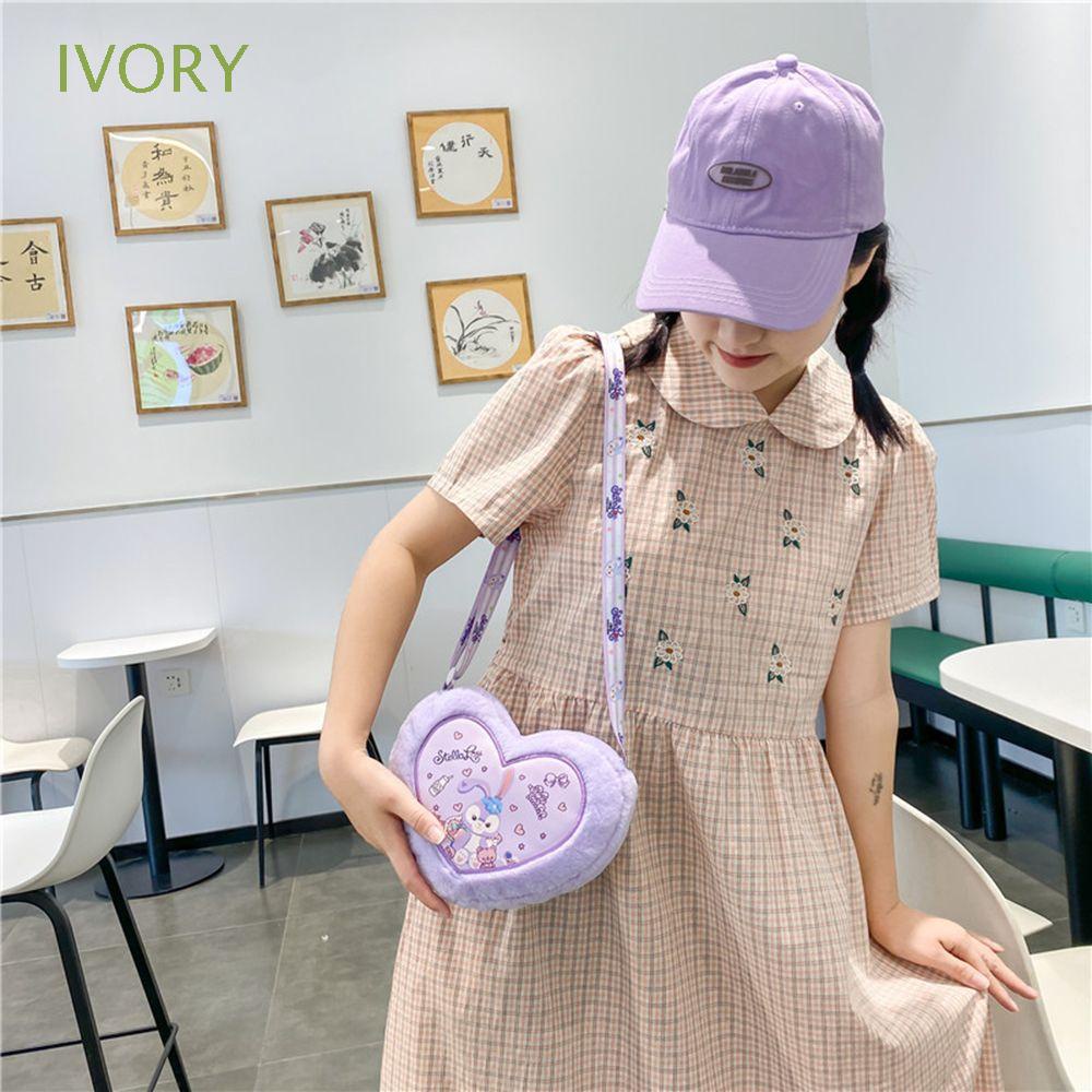 Túi Đeo Vai Đựng Tiền Xu/Điện Thoại Hình Trái Tim Hoạt Hình Cho Nữ