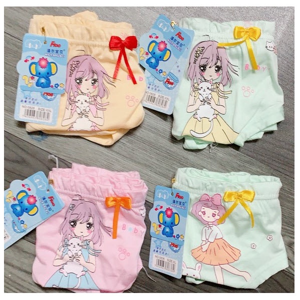 Set 4 quần Chip cho bé gái cực đẹp, chất liệu cotton co giãn 4 chiều thoải mái cho bé khi mặc PT053