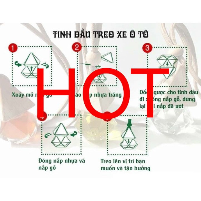 Tinh dầu treo xe, treo phòng Hương Bạc hà tặng 1 lọ tinh dầu 10ml