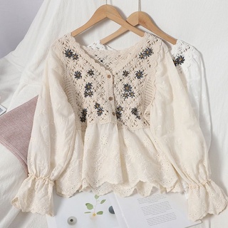 Áo babydoll lưới phối ren thổ cẩm kiểu dáng tiểu thư