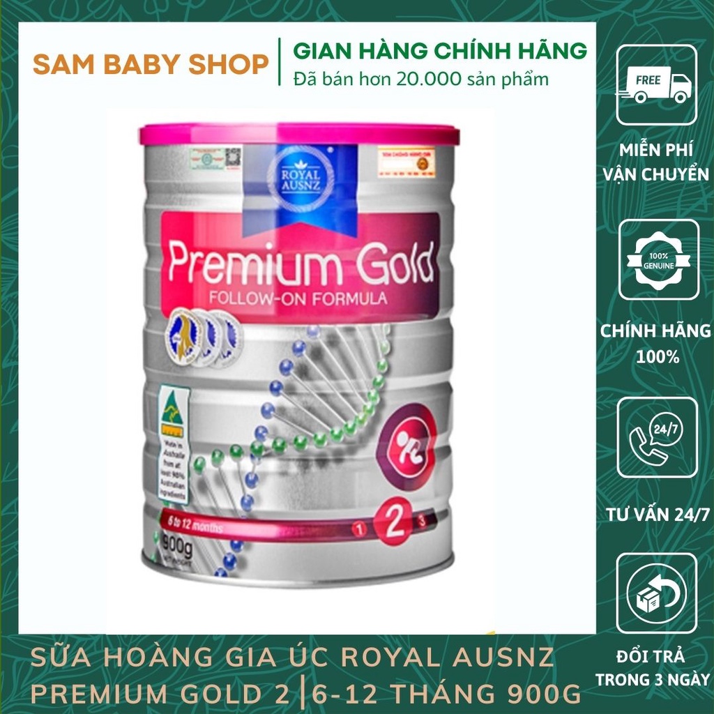 Sữa Bột Hoàng Gia Úc Premium Gold Số 2 Bổ Sung Vitamin, Khoáng Chất Cho Trẻ Royal AUSNZ 900g