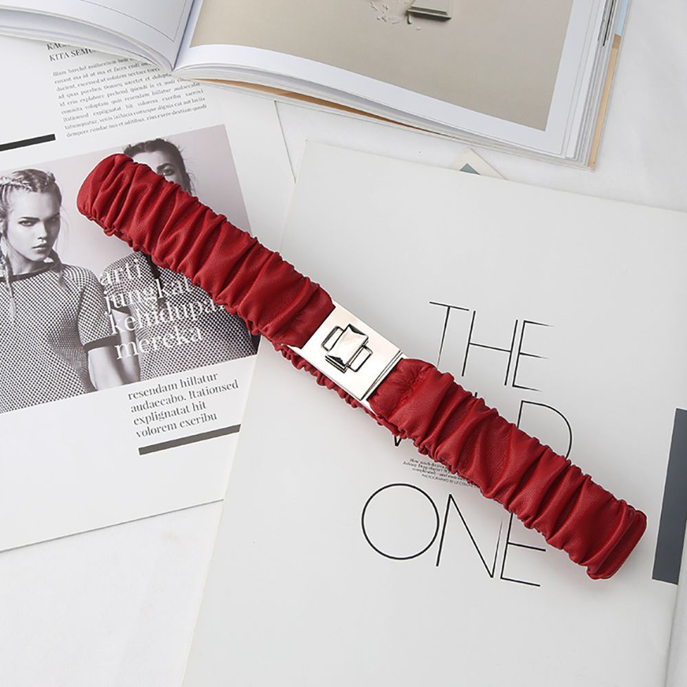 Thắt lưng da PU co giãn nhiều màu tùy chọn phong cách Hàn Quốc cổ điển sang trọng thời trang cho nữ