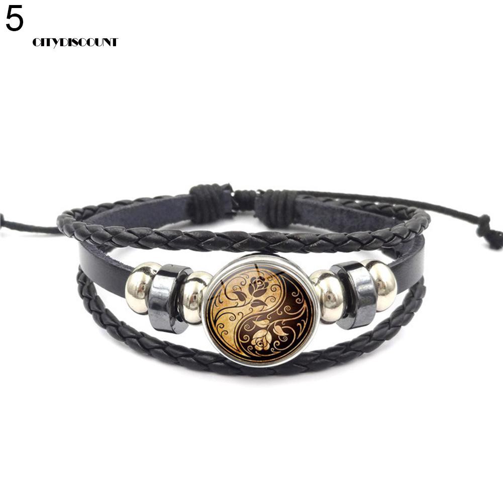 Vòng tay da nhiều sợi phong cách vintage cho nam và nữ | BigBuy360 - bigbuy360.vn