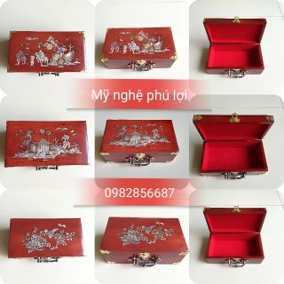 Hộp đựng trang sức con dấu khảm ốc,trai