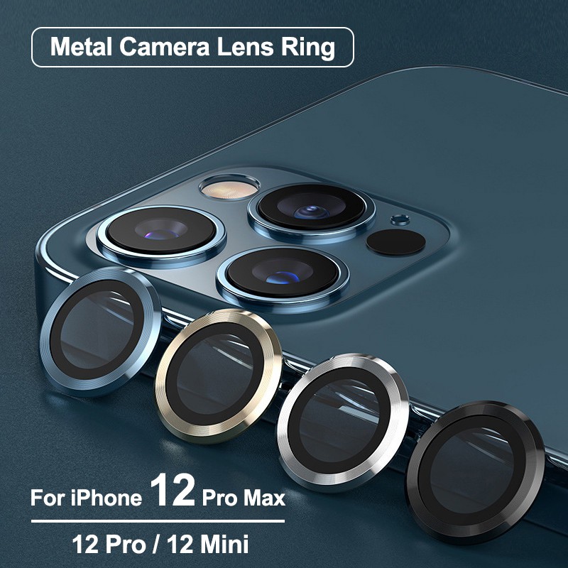 Kính cường lực khung kim loại bảo vệ camera phía sau cho iPhone 12 Pro Max