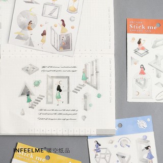 Sticker (hình dán ) TINH TÚ VÀ NÀNG nông trại mây trang trí sổ, album, nhật ký, lưu bút, bullet journal