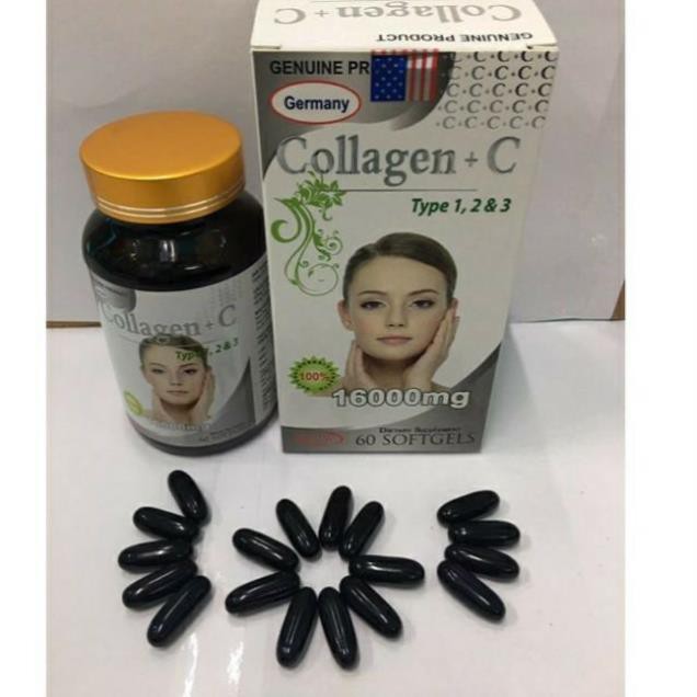 COLLAGEN C 16000mg LỌ 60 VIÊN- LÀM ĐẸP DA, CHỐNG LÃO HOÁ, MỜ THÂM SÁNG DA, TRẺ HOÁ LÀN DA