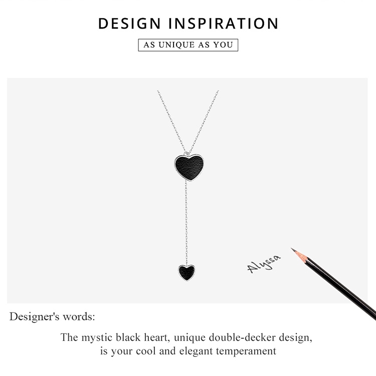 BAMOER Vòng cổ Bạc 925 Mặt Hình Chữ Y Đôi Thời Trang Cho Nữ