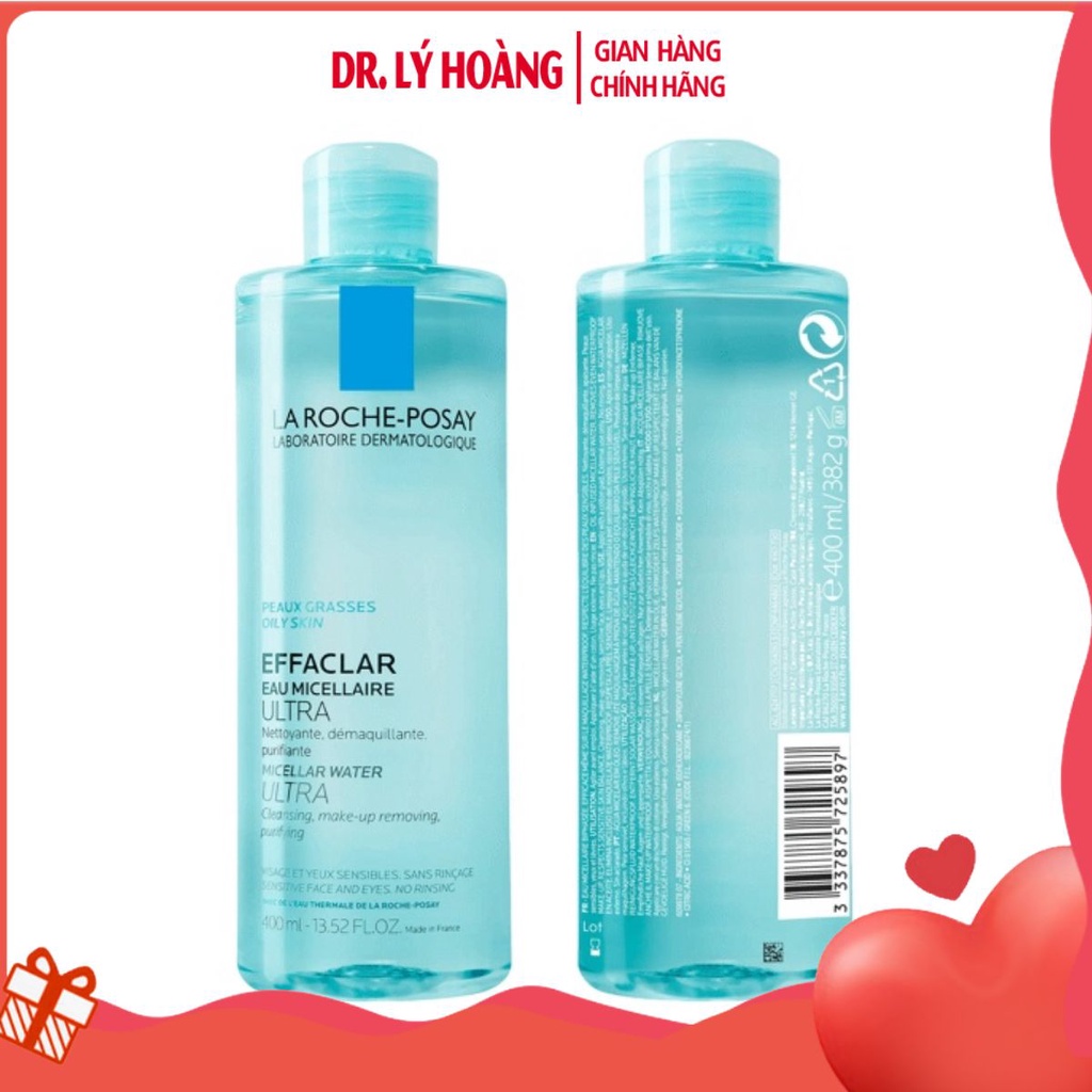 Nước làm sạch sâu tẩy trang cho da dầu nhạy cảm La Roche-Posay Micellar Water Ultra Oily Skin- 𝐃𝐫.𝐋𝐲́ 𝐇𝐨𝐚̀𝐧𝐠