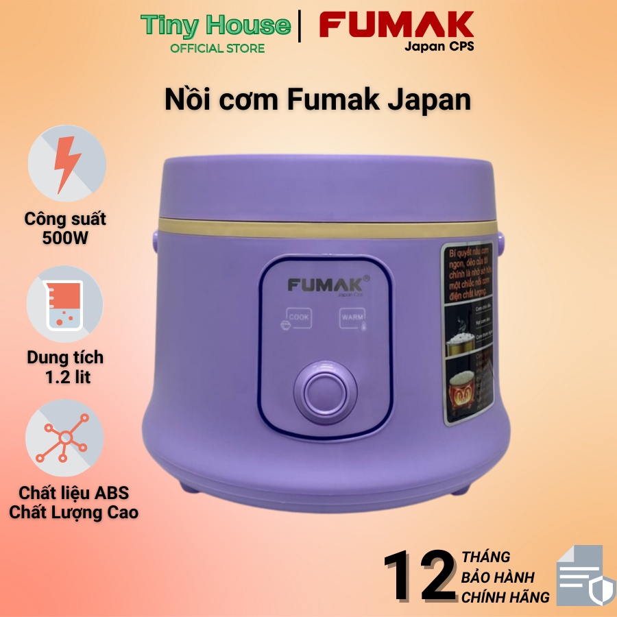 Nồi cơm điện Fumak Japan 1.2L, 2 màu lựa chọn, bảo hành 12 tháng