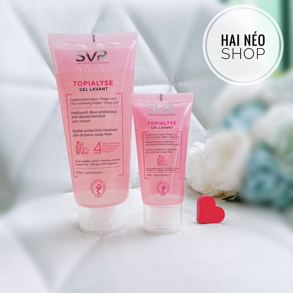 Sữa rửa mặt làm sạch và bảo vệ hàng rào da SVR Topialyse – mọi loại da kể cả da nhạy cảm, mụn viêm và da em bé (Pháp)