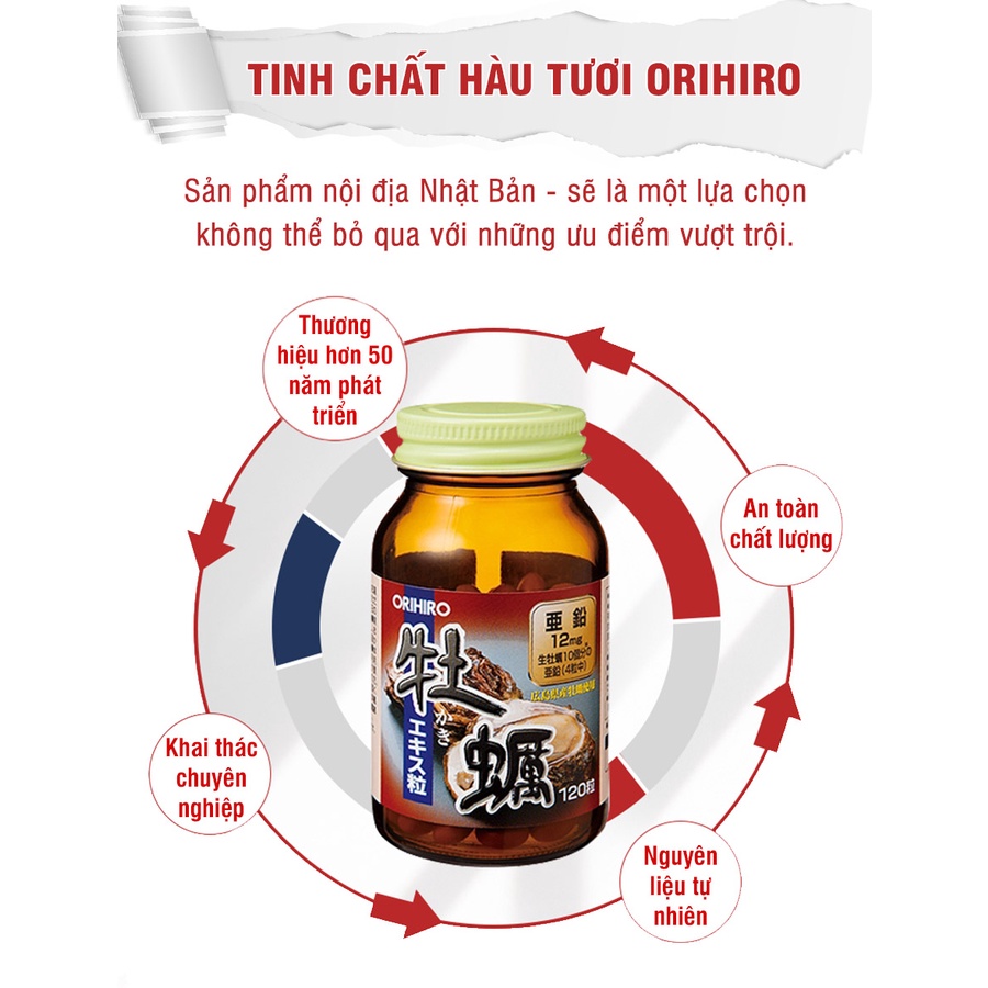 Hàu tươi Orihiro tăng cường sinh lý 120 viên