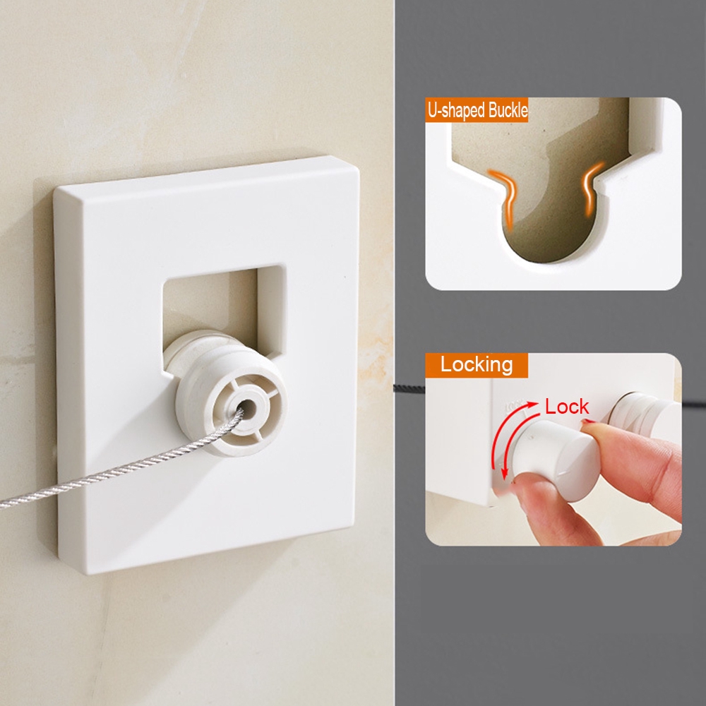 Dây phơi đồ dạng kéo tiện dụng cho ban công/trong nhà/ngoài trời
