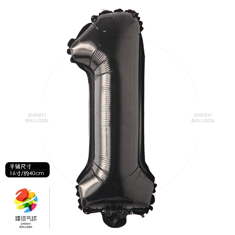 Bong Bóng Lõi Nhôm Hình Chữ Cái Màu Đen 16 inch   Trang Trí Tiệc Sinh Nhật Cho Bé